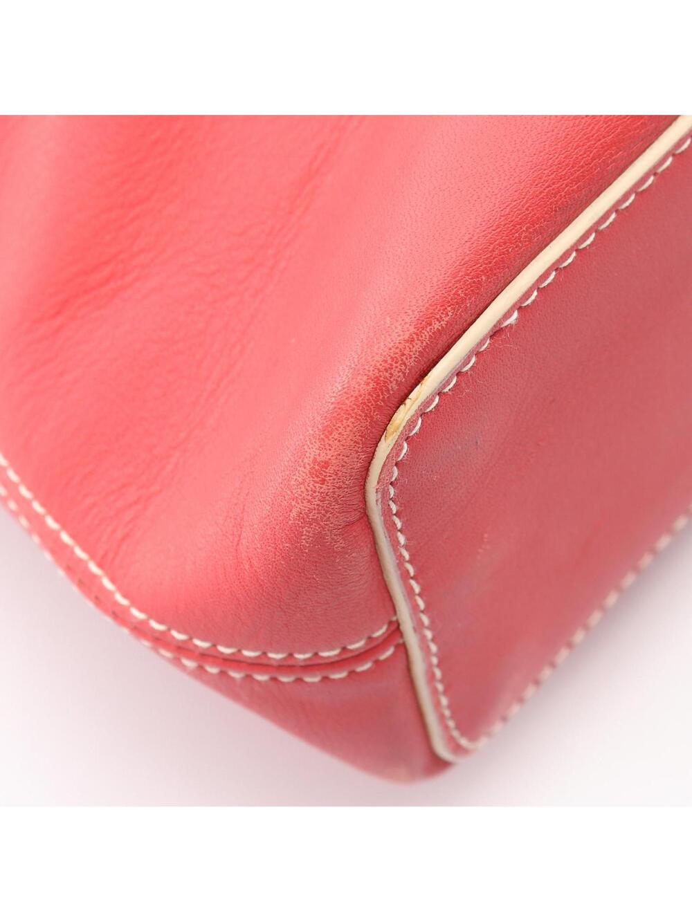 Loewe Shoulder Bag Leather Red Used #272987L43B - Picture 5 of 9